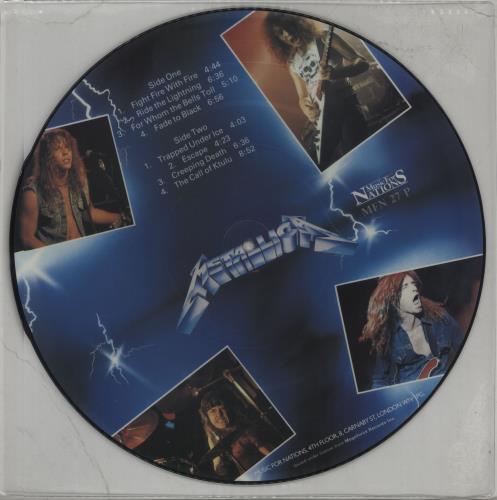Metallica Ride The Lightning - No Barcode UK picture disc LP